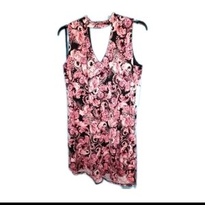 Emma & Michele Mini Dress Size XL Paisley Print NWT Collar/Choker Neckline Tunic